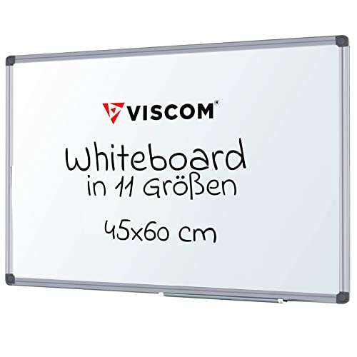 VISCOM Whiteboard magnetisch - 45 x 60 cm - Magnettafel in 11 Größen - Magnetwand kratzfest & beschreibbar - mit Aluminium-Rahmen - für Hoch- und Querformat von Viscom