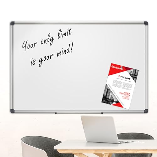 Whiteboard MATCH - klassiches Whiteboard für Zuhause und im Büro - Memoboard beschreibbar und magnetisch - 60x90 cm Whiteboard mit Rahmen von Viscom