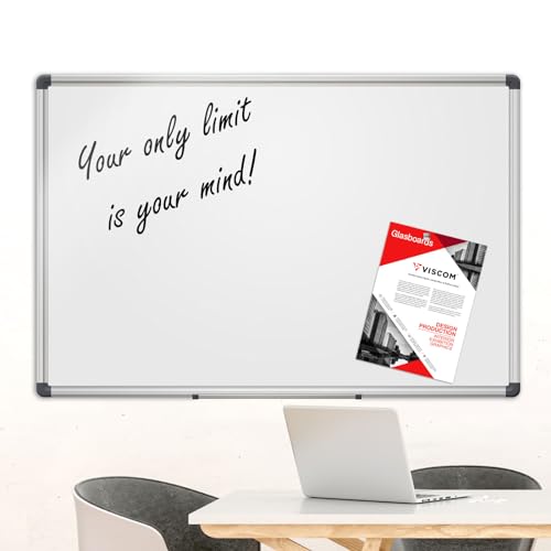 Whiteboard MATCH - klassiches Whiteboard für Zuhause und im Büro - Memoboard beschreibbar und magnetisch - 75x110 cm Whiteboard mit Rahmen von Viscom