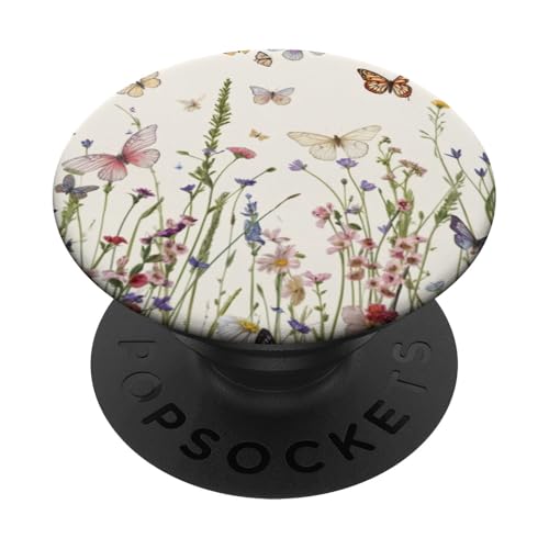 Niedlicher Schmetterling mit Blumenmuster – coole Blumen-Wildblume PopSockets mit austauschbarem PopGrip von Visit Cool Spring Collection