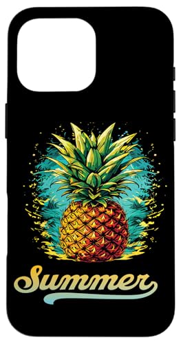 Hülle für iPhone 16 Pro Max Ananas Tropische Sonnenfrucht exotisch von Vitamins Juice Cocktail Refreshment Vacation