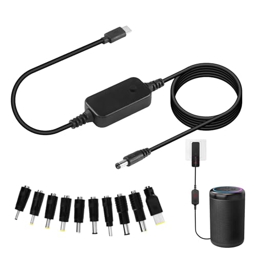 Vitsrisea Typ-C-zu-DC-Kabel, Typ-C-zu-DC-Adapter - Typ-C-zu-DC-Adapterkabel - Tragbarer Kabelstecker Mit 10 Steckerkonverterspitzen, Schnellladekonverter Für Laptops von Vitsrisea