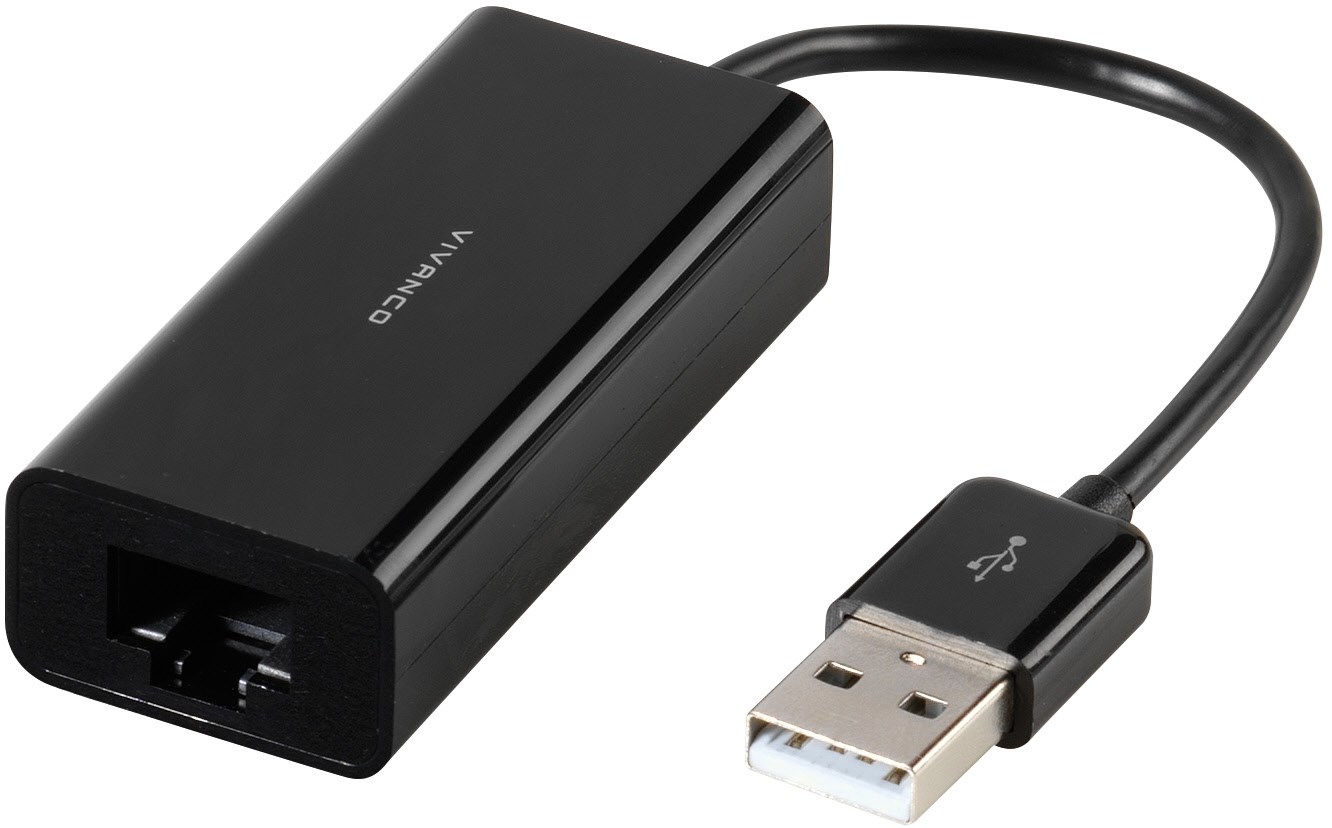 USB Netzwerkadapter schwarz von Vivanco