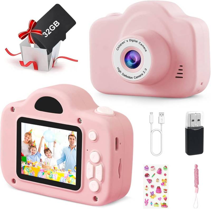 Vivitar Digitalkamera für 3 4 5 6 8 7 9 10 11 12 Jahr Spielzeug Geschenk Kinderkamera (inkl. 2,0-Zoll-Augenschutzbildschirm/HD 1080P, mehreren Kameraeffekten, Multifunktionale tragbare, wiederaufladbare Kinderkamera) von Vivitar