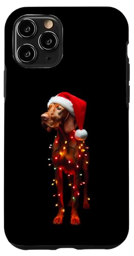 Hülle für iPhone 11 Pro Vizsla mit Weihnachtsmannmütze, Weihnachtsbeleuchtung, Hundebesitzer von Vizsla Christmas Products