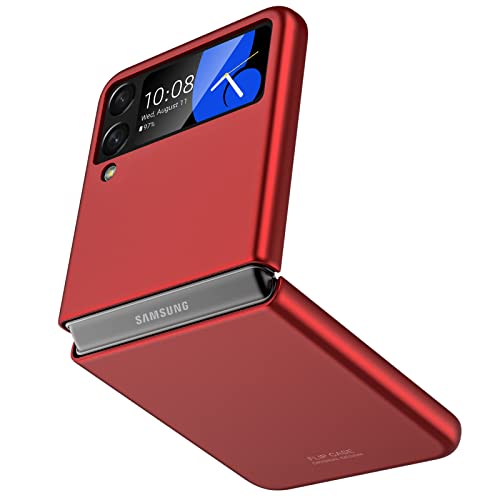 Vizvera Handyhülle für Samsung Galaxy Z Flip 4, Ultradünnes PC Matte Case Handyhülle Smartphone Cover für Galaxy Z Flip 4 (2022), Rot von Vizvera