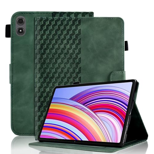 Hülle für Xiaomi Redmi Pad Pro 12.1 Zoll 2024 Tablet Schutzhülle Premium Ledertasche Folio Smart Case mit Auto Schlaf/Aufwach Stifthalter Kartensteckplatz für Xiaomi Redmi Pad Pro, Dunkelgrün von Vkooer