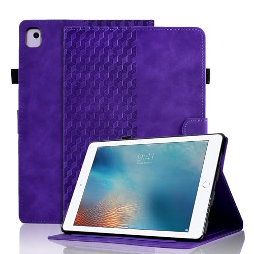 Hülle für iPad Pro 9.7 2016 (Model: A1673 A1674 A1675) Schutzhülle Premium Ledertasche Smart Case mit Auto Schlaf/Aufwach Kartensteckplatz, Multi-Winkel Ständer für iPad Pro 9.7 2016, Lila von Vkooer