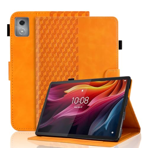 Vkooer Hülle für Lenovo Tab M11 Plus / K11 Plus 11.5 Zoll 2024 Schutzhülle, Premium PU Ledertasche Card Slots mit Multi-Viewing Standfunction Folio Cover für Lenovo Tab M11 Plus Case - Orange von Vkooer