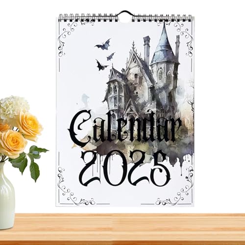 Vllold Dekorativer Wandkalender – 27,9 x 22,9 cm, Gothic-Tischkalender, kleine Haushaltsgeräte, linierte Blöcke, Detektivkalender für Schreibtisch und Wand von Vllold