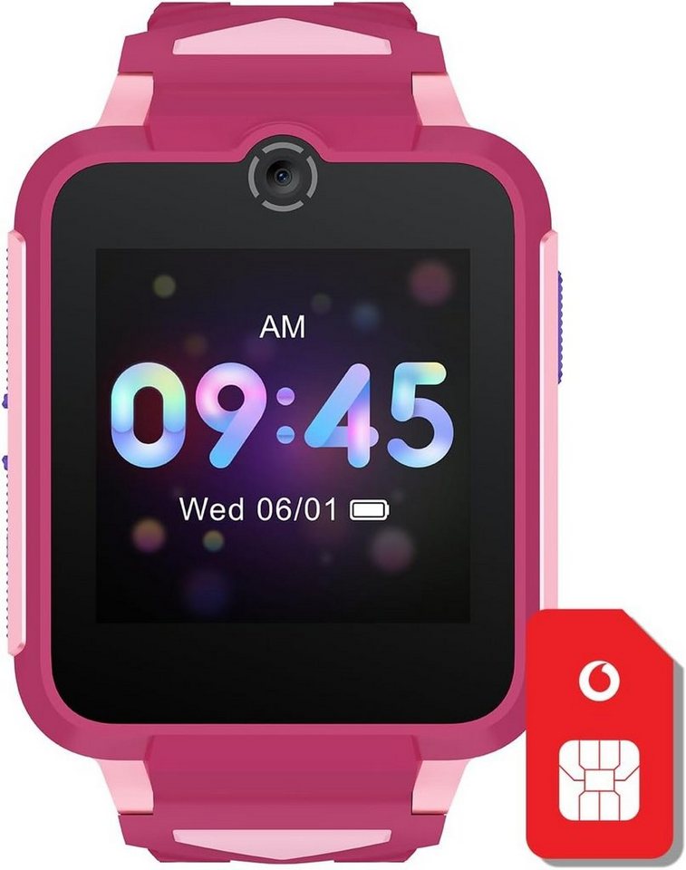 Vodafone Smartwatch (1,54 Zoll, 4G), Videoanrufs- & SOS-Aktivitätstracker inkl. Displayschutzglas SIM-Karte von Vodafone
