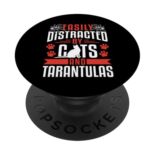 Easily Distracted By Cats And Tarantula Bird Spider PopSockets Klebender PopGrip von Vogelspinne Designs Tarantel Liebhaber