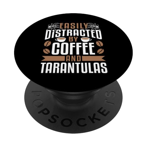 Easily Distracted By Coffee And Tarantula Bird Spider PopSockets Klebender PopGrip von Vogelspinne Designs Tarantel Liebhaber