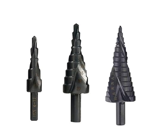 1/3 STÜCKE 4-20mm 4-12mm 4-32mm Stufenbohrer Spitzer Metall Bohrer Bits Set Bühne Multifunktions Stufenbohren Konische Holzbearbeitung(Black 3PCS) von Voirrow