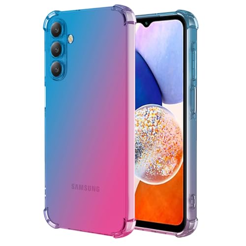 Vokuha Handyhülle für Galaxy A16 5G, Samsung A16 Hülle, niedlicher klarer Farbverlauf, schlank, stoßfest, TPU-Rückseite, Handy-Schutzhülle für Samsung Galaxy A16, Blau/Rosa von Vokuha