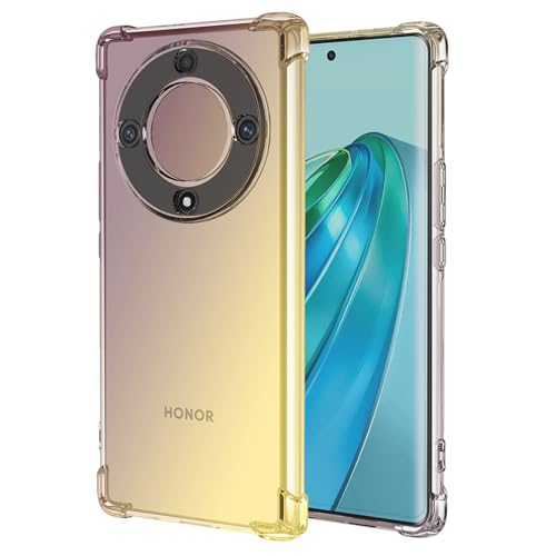 Vokuha Handyhülle für Honor X9A Hülle, Honor Magic5 Lite RMO-NX1 Hülle, niedlicher klarer Farbverlauf, schlank, stoßfest, TPU-Rückseite, Handy-Schutzhülle für Honor X9A 5G, Schwarz/Gold von Vokuha