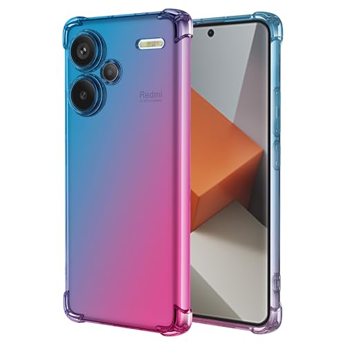 Vokuha Handyhülle für Redmi Note 13R, niedlicher klarer Farbverlauf, schlank, stoßfest, TPU-Rückseite, Handy-Schutzhülle für Xiaomi Redmi Note 13R 5G, Blau/Rosa von Vokuha