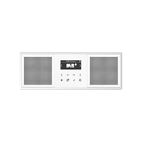 Jung Smart Radio DAB Komplett-Set Weiß Serie LS DABLS2WW mit 2 Lautsprechern und 3-Fach Rahmen LS983WW von Voltking