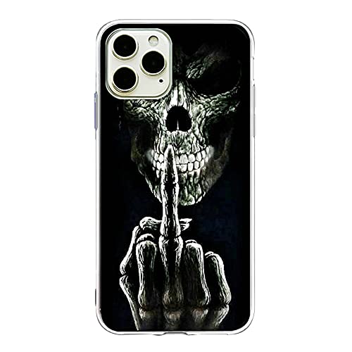 Halloween HandyHülle Kompatibel mit Apple iPhone 14 Hülle Transparent [Stoßfest] Weiche Silikon [Kratzfest] TPU Bumper Ultra Dünn Totenkopfes Blume Muster Durchsichtige Schutzhülle(14) von VooDirop