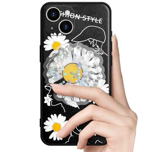 Handyhülle Kompatibel mit iPhone 11 Hülle Cute Weiche Silikon Gel Kratzfest Schutzhülle mit Glitzer Flüssig Flexible TPU Interessante Ständer Cover Case für Mädchen (Daisy.) von VooDirop