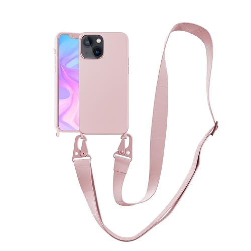 VooDirop Handykette Hülle für iPhone 13 Pro Handyhülle mit Band Abnehmbar Nylon Lanyard Stoßfest Silikonhülle Handyhülle mit Verstellbarer Kordel zum Umhängen Schutzhülle von VooDirop