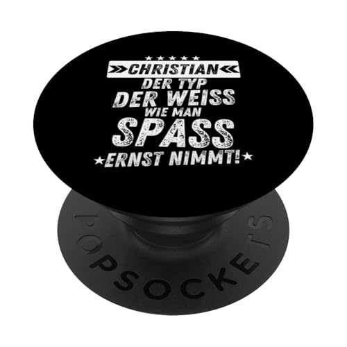 Christian Lustiger Spruch für Männer Spaß haben Party PopSockets Klebender PopGrip von Vornamen & Geschenkideen