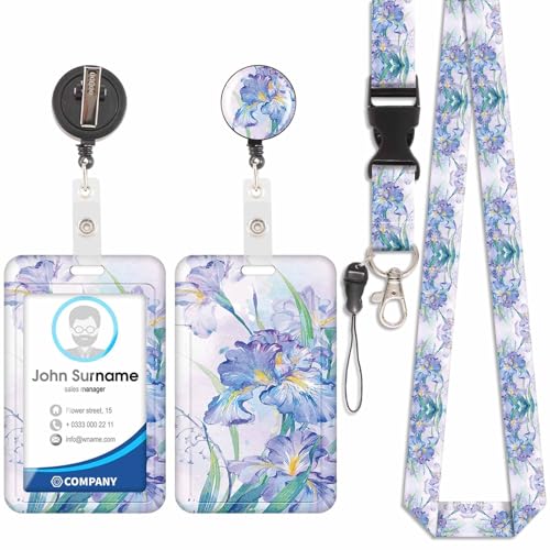 Niedlicher floraler Kartenhalter, ID-Kartenhalter, abnehmbares Schlüsselband mit einziehbarem Clip für Schlüsselanhänger, Visitenkarten, Türkarten, ID-Karten, etc. Niedlicher floraler Kartenhalter, ID-Kartenhalter, abnehmbares Schlüsselband mit einziehbarem Clip für Schlüsselanhänger, Visitenkarten, Türkarten, ID-Karten, etc. von Votvlog