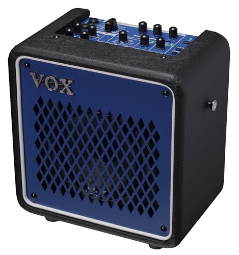 VOX - Mini Go 10 Iron Blue, Combo Verstärker für Gitarre und Stimme Serie "Transistor" Effekte, 10 W Leistung, Lautsprecher von 6,5 Zoll bis 16 Ohm, Farbe Iron Blue von Vox