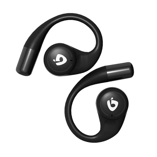 VoxSoul Open Ear Kopfhörer Bluetooth, Open Ear Bluetooth 5.3, Kopfhörer Kabellos Bluetooth 55 Stunden Spielzeit, Schwarz Kopfhörer Sport mit 4 Mik, 16,2mm Lautsprecher Hi-Fi-Stereo-Bass ENC von VoxSoul