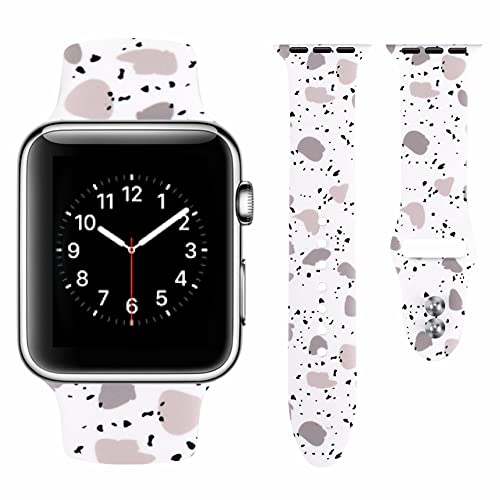 Vozehui Armband Kompatibel mit Apple Watch Armband 41mm 40mm 38mm für Damen Herren, Weiches Silikon Ersatzarmband Sportarmband für iWatch 38mm 40mm 41mm Armband Series SE 8 7 6 5 4 3 2 1 von Vozehui