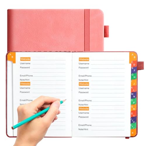 Password Book Organizer, Website Login Notebook, Address Log With Alphabetical Tabs, Password Organizer For Accounts, Portable Password Log, Account Details Organizer, von Vriusi