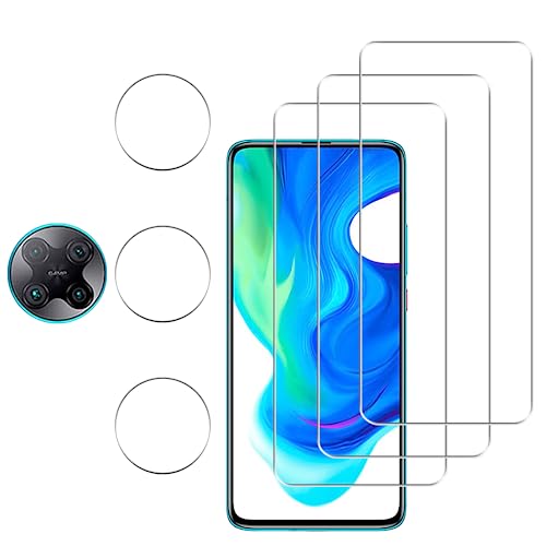 Vsjnk Panzer Schutz Glas für Xiaomi Poco F2 Pro mit 3 Stück Schutzfolie 3 X Kamera Panzerfolie,9H Härte Hartglas,HD Displayschutzfolie,kompatible mit Xiaomi Poco F2 Pro von Vsjnk