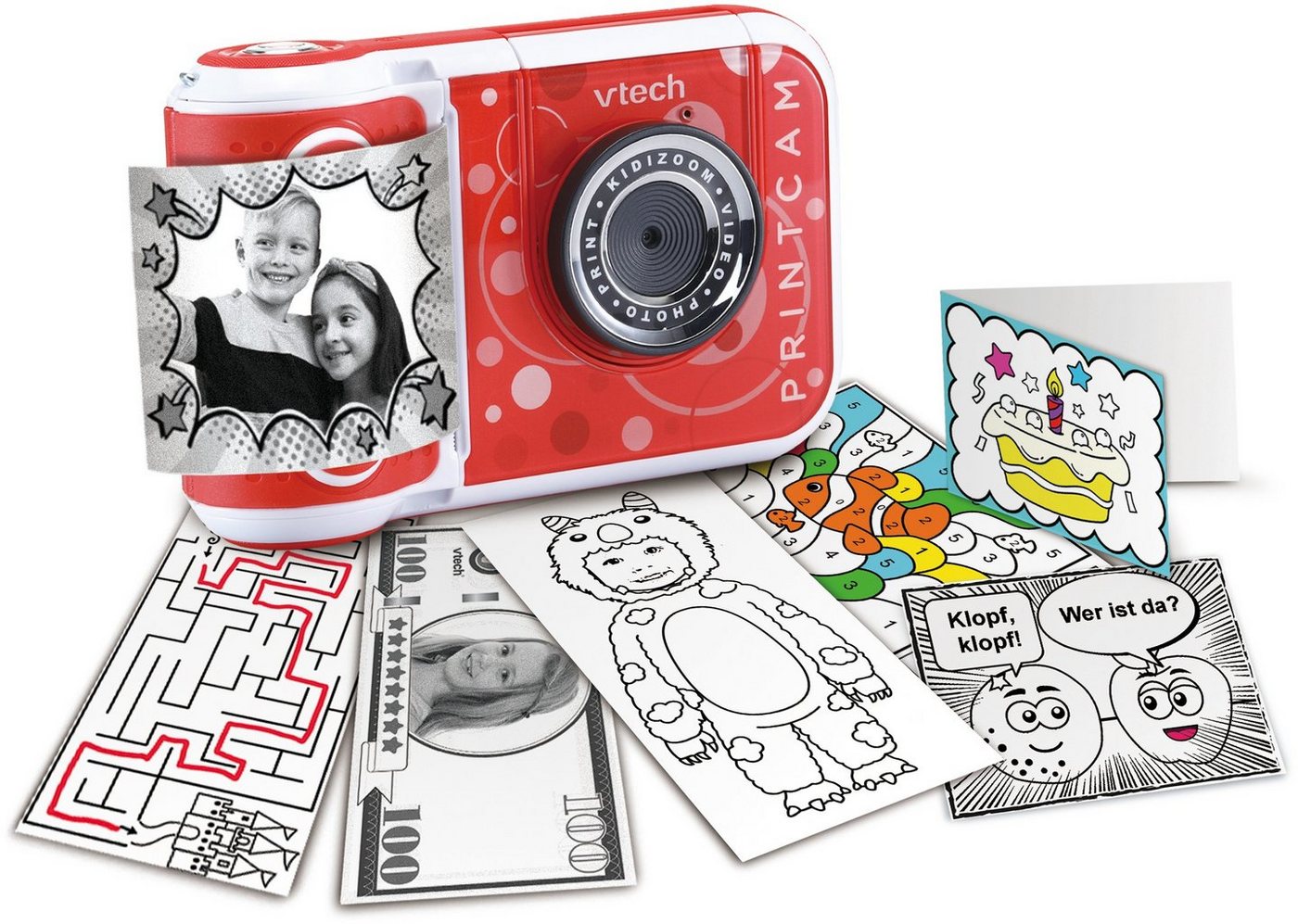Vtech® KidiZoom Print Cam, rot Kinderkamera (5 MP, 5 MP, mit eingebautem Thermodrucker) von Vtech®