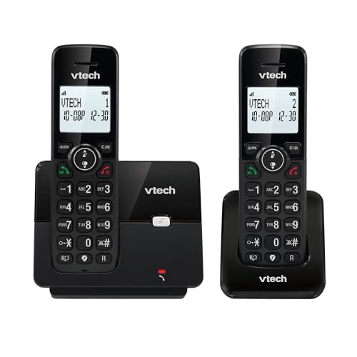 VTECH CS2001 Schnurloses DECT-Telefon mit 2 Mobilteilen für zu Hause, mit Blocker für unerwünschte Anrufe, Lange Reichweite zuverlässig bis zu 300 m, Anrufer-Identifikation von Vtech