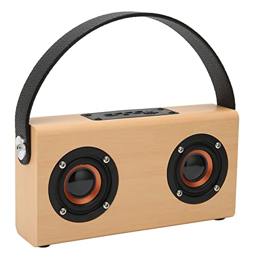 Retro -Lautsprecher, BT 4.3 Kleiner -Lautsprecher mit Stereo -Sound und Ledergriff Vintage Decor für Tragbare Lautsprecher für das Outdoor -Reisebereich Camping (Bambusmuster von Vvikizy