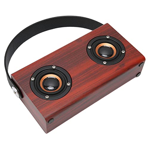 Retro -Lautsprecher, BT 4.3 Kleiner -Lautsprecher mit Stereo -Sound und Ledergriff Vintage Decor für Tragbare Lautsprecher für das Outdoor -Reisebereich Camping (Mahagoni von Vvikizy