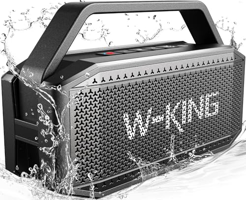 W-KING Bluetooth Lautsprecher Boxen Groß, 60W(100W Spitze) IPX6 Musikbox Lautsprecher Bluetooth Box -Tiefer Bass, Tragbarer Lautsprecher Outdoor Party Soundbox Boombox, Power Bank/40H/TF/AUX/EQ von W-KING
