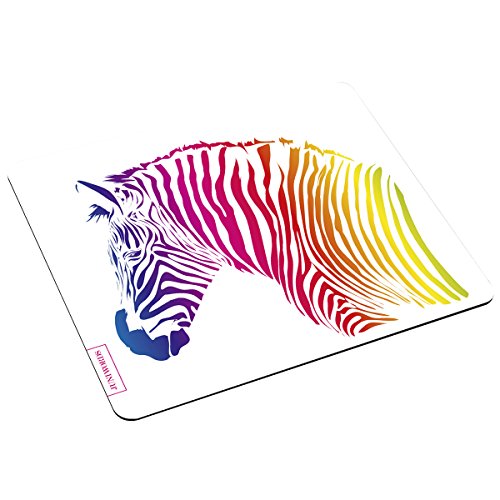 Wandkings Mousepad Mauspad mit Motiv Buntes Zebra von WANDKINGS