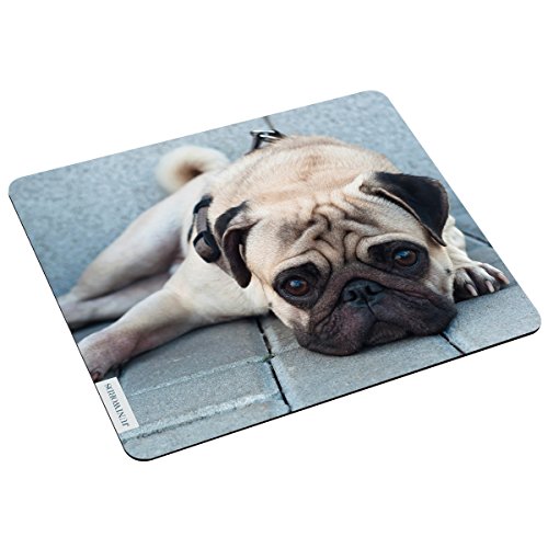 Wandkings Mousepad Mauspad mit Motiv Süßer Mops von WANDKINGS