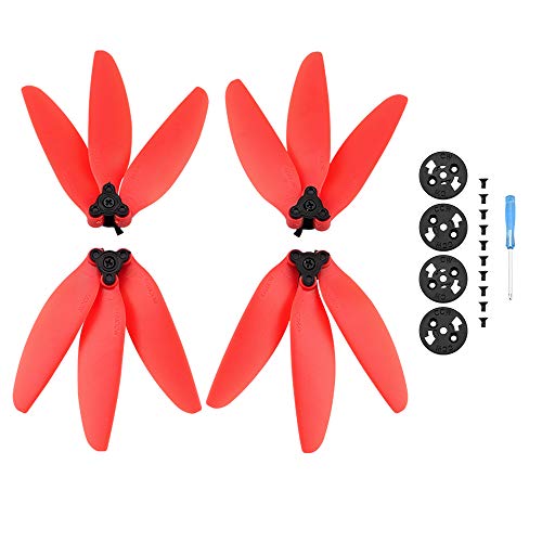 WANGCL 2 Paar Propeller Ersatzteil für Drone Low Noise Dreiblatt-Propellerblätter Leistungsstarker Schub Passend für DJI Mavic Mini Drone Zubehör - Rot von WANGCL