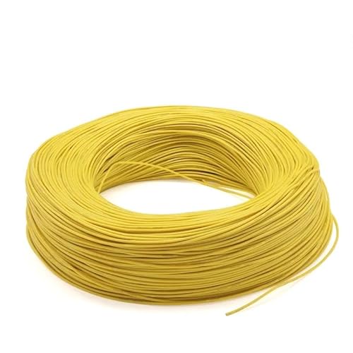 Flexibles Silikonkabel 50 m, hohe Temperaturbeständigkeit 30–2 AWG, verzinntes Kupfer-Lithiumbatteriekabel for Modellflugzeuge(Yellow,50 METERS_13AWG) von WANGFHAO