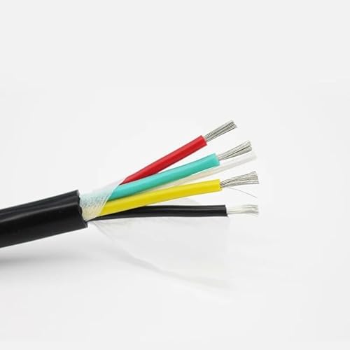 Silikonummanteltes Kabel 22 20 18 17 15 13 AWG 2–8-adriges, weiches Signaldraht-Stromkabel mit hoher und niedriger Temperaturbeständigkeit(4 cores 1meter,13 AWG 2.5MM) von WANGFHAO