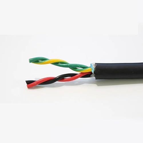 WANGFHAO 4-adriges 5-Meter-Twisted-Pair-abgeschirmtes Kabel 20 22 18 17 16 24awg PVC-Kommunikationssignal-Soft-Steuerkabel mit reinem Kupferkern(5 meters price,4 CORES_17 AWG 1.0MM) von WANGFHAO