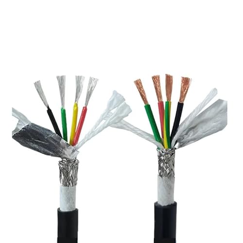 WANGFHAO Hochflexibles abgeschirmtes Polyurethan-Kabel mit 18 AWG. 2–20-adriges, mit PUR ummanteltes, biegefestes, säure- und alkalibeständiges Schleppkettenkabel(PUR-TRVVP 6 cores,26 AWG-0.15MM 5m) von WANGFHAO