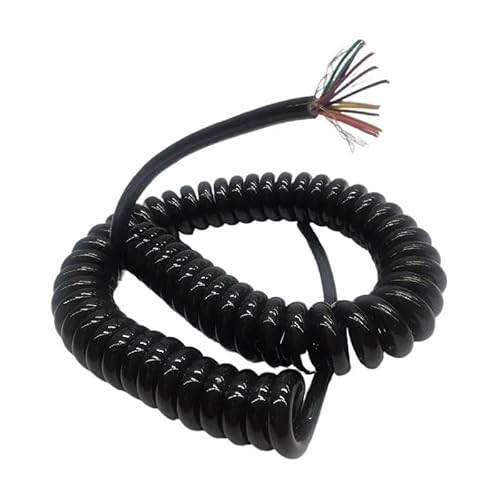 WANGFHAO PU-Feder-abgeschirmtes Kabel 15 16 17 18 19 20 21 Kern 26 AWG Zugfestigkeit 1 2 3 4 5 6 7 8 9 10 11 12 Meter spiralförmiger Stretchdraht(Stretch 1 meter,18 core 26 AWG) von WANGFHAO