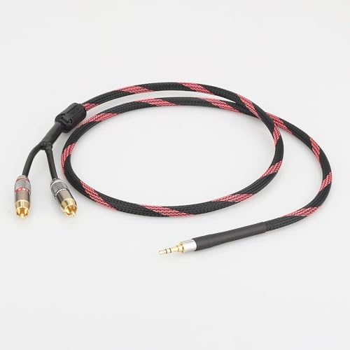 3,5-mm-zu-2-RCA-Audio-Hilfsadapter, Stereo-3,5-mm-Splitterkabel, AUX-RCA-Y-Kabel for Smartphones, Lautsprecher, Tablets(1.2m) von WANGFK