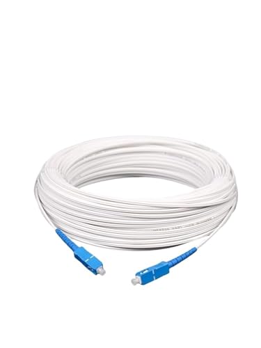 Fibra Optica Indoor Drop Kabel, Patchkabel, 1 Ader, 2 Stahldraht, SC UPC, LC UPC, SingleMode, Simplex Jumper, 400 m, 450 m (SC UPC Weiß 450 m) von WANGJINGJ