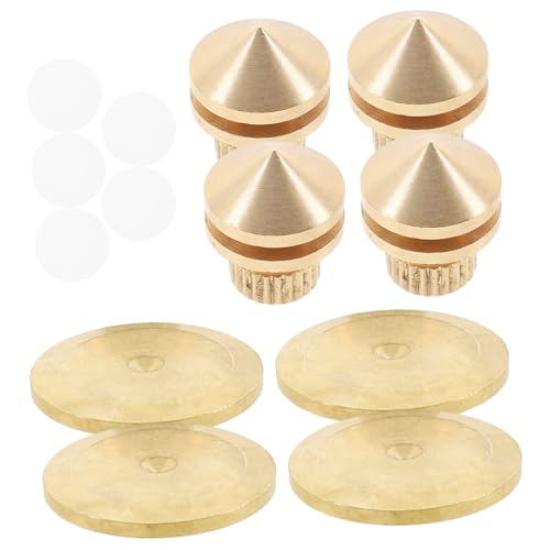 4 Stück Lautsprecher Stoßdämpfer Isolationsfüße Für Plattenspieler Lautsprecherisolationsfüße, Spikes Lautsprecherspitze Isolationspad-subwoofer Lautsprecherfüße Kupfer Golden WATIIFUFU von WATIIFUFU