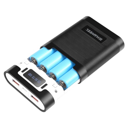 WATIIFUFU 18650 4 Batterieladegerät mit USB-Ausgang 18650 Powerbank Ladegerät für wiederaufladbare Batterien 18650 Batteriebank usb ladegeräte charger 18650 Ladegerät DIY-Powerbank asb Black von WATIIFUFU