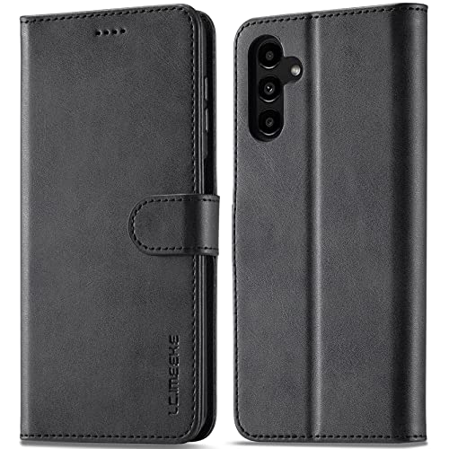 WAURZ Hülle für Samsung Galaxy A54 5G, Handyhülle Schutzhülle Hülle Leder Klappbar Flip Case mit Kartenfach Magnet Ständer Handytasche Hüllen Etui Klapphülle Cover für Samsung Galaxy A54 5G,Schwarz von WAURZ